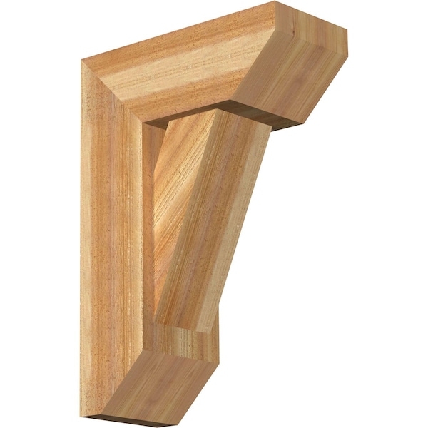 Ekena Millwork Traditional Slat Rough Sawn Bracket w/ Offset Brace, Western Red Cedar, 8"W x 18"D x 26"H BKT0806X18X26TRA06RWR - main
